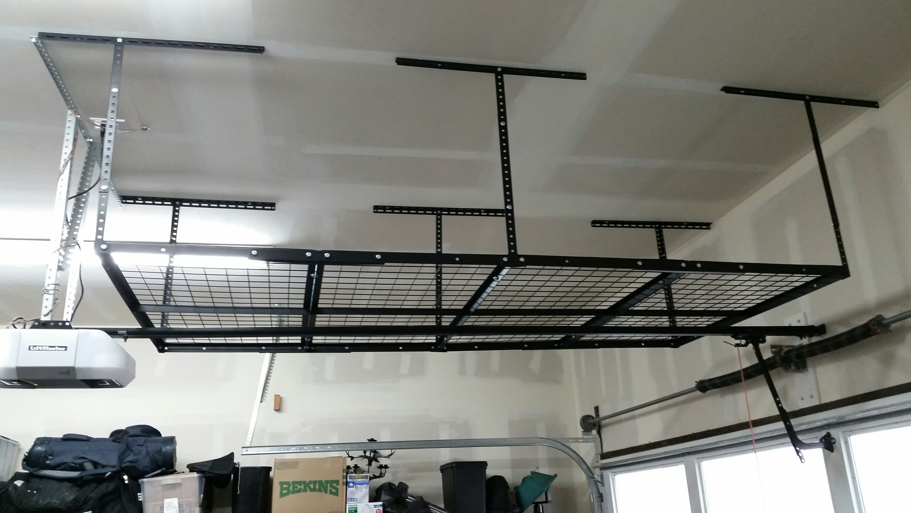 Overhead Garage Storage Rack Install Hedgehog Home Services Llc