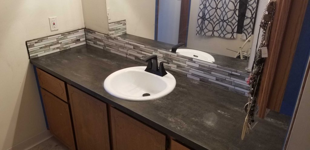 bathroom counter and sink replacement