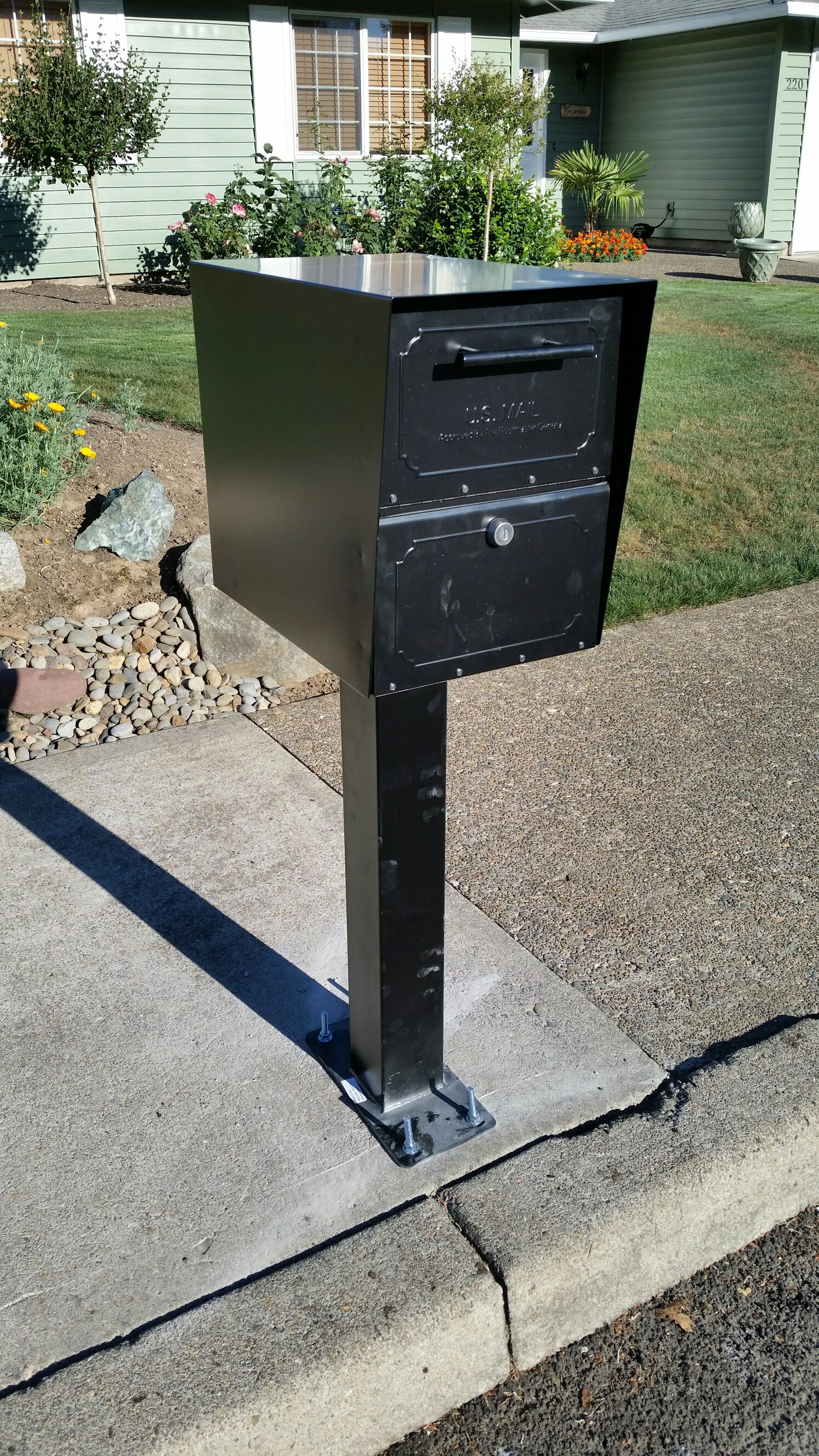 Mailbox installation in concrete - Hedgehog Home Services, LLC